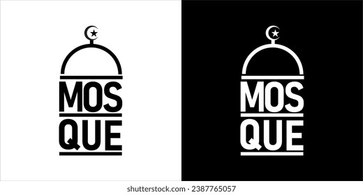Mosque vector logo with added letters