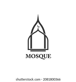 Moschee Vektorlogo-Design. Illustrationssymbol islamisch.