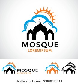 Plantilla de diseño del logotipo del vector de mezquita