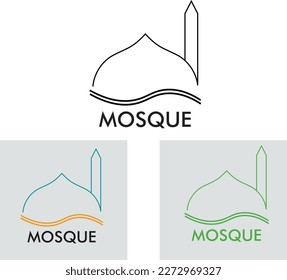 Mosque Vector Logo Three colures