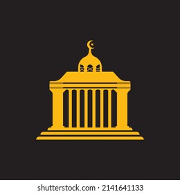 logotipo del vector de mezquita, plantilla de diseño de símbolos de ilustración.