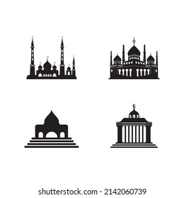 logotipo del vector de mezquita, plantilla de diseño de símbolos de ilustración.