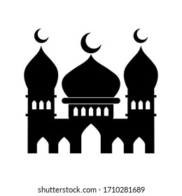 
Moschee Vektorillustration. Monochrome Symbol-Moschee mit weißem Hintergrund im EPS10-Format