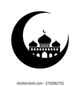 
Mosque vector. Monochrome icon mosque with a white background using the eps 10 format