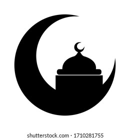 
Mosque vector. Monochrome icon mosque with a white background using the eps 10 format