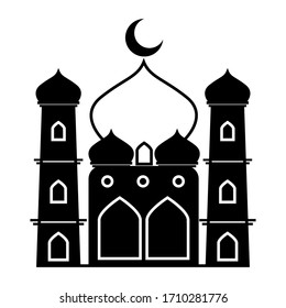 
Mosque vector. Monochrome icon mosque with a white background using the eps 10 format