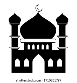 
Mosque vector. Monochrome icon mosque with a white background using the eps 10 format