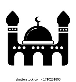 
Moschee Vektorillustration. Monochrome Symbol-Moschee mit weißem Hintergrund im EPS10-Format