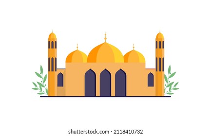 mosque vector muslim arab isolated flat cartoon illustration 