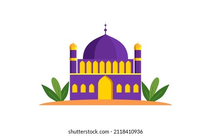 mosque vector muslim arab isolated flat cartoon illustration 