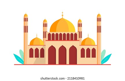 Mosque Vector Muslim Arab Isolated Flat Cartoon Illustration 