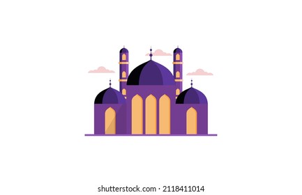 ilustración de caricatura plana aislada del vector de la mezquita musulmán árabe 