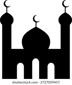 Vector de la mezquita. ambiente nocturno. tema de Ramadán. diseño plano del icono. Vector islámico simple.