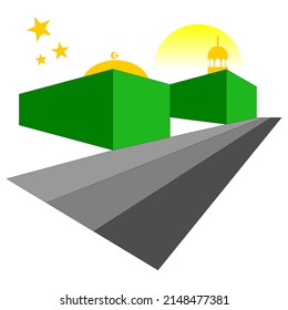 Mosque vector picture for any Islamic card and greeting like Ramadan and Eid Al-Fitr