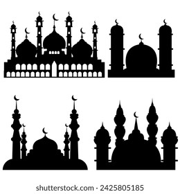 Silueta del vector de la mezquita para Ramadan Kareem