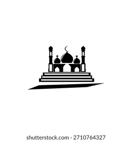 Moschee Vektor Silhouette in ramadan kareem. Moschee, Vektorgrafik. Moschee-Logo-Vorlage