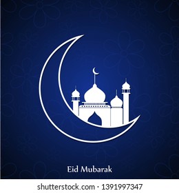 Mosque Vector , Mosque Silhouette Vector, Suitable for Ramadan & Eid Greeting, Background, Islamic Celebration