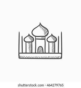 Mosque vector sketch icon isolated on background. Hand drawn Mosque icon. Mosque sketch icon for infographic, website or app.