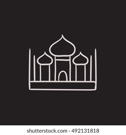 Mosque vector sketch icon isolated on background. Hand drawn Mosque icon. Mosque sketch icon for infographic, website or app.