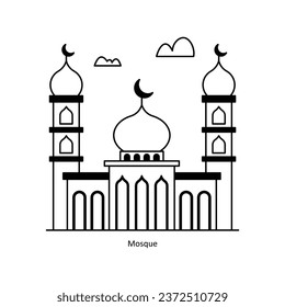 Mosque vector Solid  Design illustration. Symbol on White background EPS 10 File 