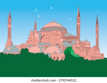 Mosque vector tempalte in Istanbul