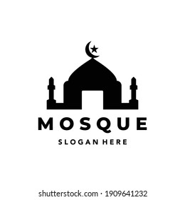 diseño de ilustración minimalista con el logotipo vintage de la mezquita