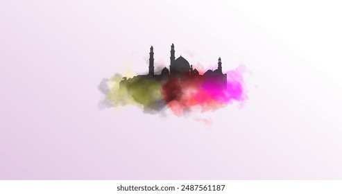 diseño de fondo de Vector de acuarela de mezquita