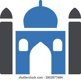 mezquita con fondo blanco. mezquita es un símbolo de la oración Alá.