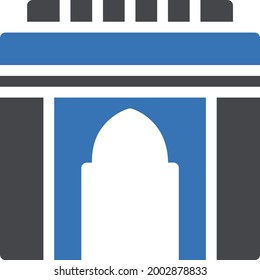 mosque with white background.mosque is a symbol of prayer Allah.glyph colour icon.
