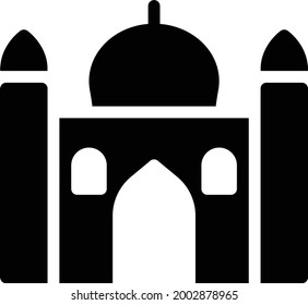 mosque with white background.mosque is a symbol of prayer Allah.glyph flat icon.