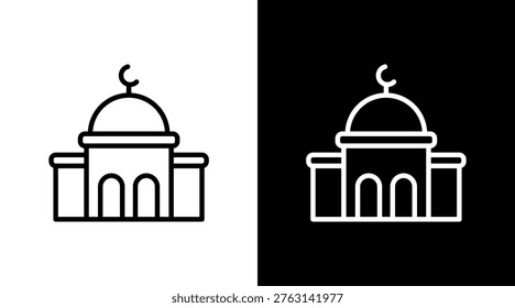 Diseño de conjunto de iconos blancos de mezquita
