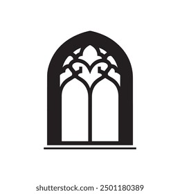 Icono de contorno negro de ventana de mezquita diseño de cultura musulmana islámica.