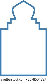 Mosque Window and Dome Line Art Designs