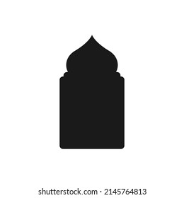 Mosque window icon. Mosque door icon. White background.