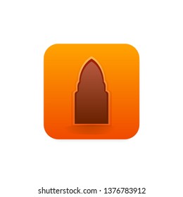 Mosque Window Icon Illustration
