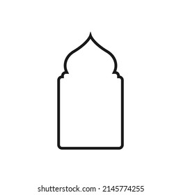 Mosque window line icon. Mosque door line icon. White background.