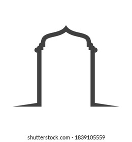 Mosque window vector icon design template