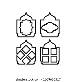 Mosque window vector icon logo design template