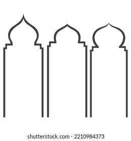 Mosque Window Vector Icon Logo