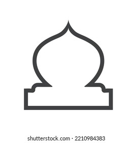Mosque Window Vector Icon Logo