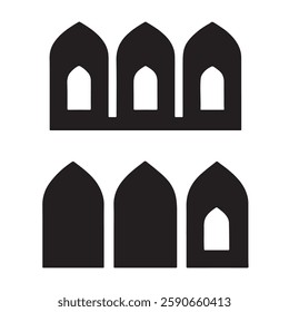 mosque windows icon silhouette design
