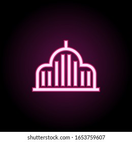 Mosque,building neon icon. Simple thin line, outline vector of building icons for ui and ux, website or mobile application