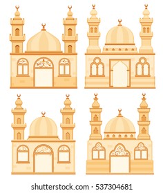 Mosques  vector isolated cartoon illustration 