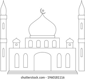 Mosqui linier islamic logo design vector stock