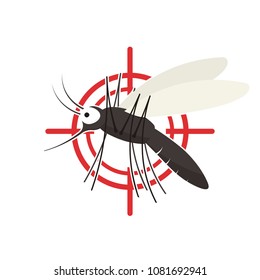 Mosquito aim icon. Pest control clip art isolated on white background