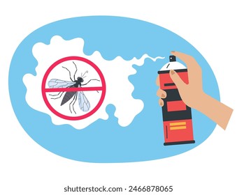 Mosquito anti spray insect protection pest control concept. Vector graphic design illustration