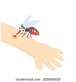 Mosquito Bite a Hand Vector.