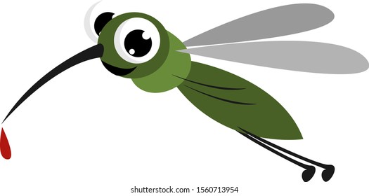 Mosquito bite, illustration, vector on white background.