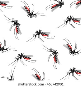 Mosquito bite on white background vector design.