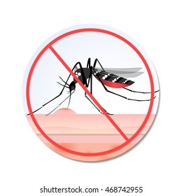 Mosquito bite on white background vector design.